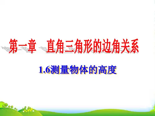新北师大版九年级数学下册第一章《利用三角函数测高》优质公开课课件 (2)