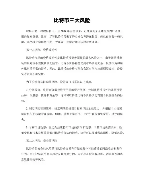 比特币三大风险