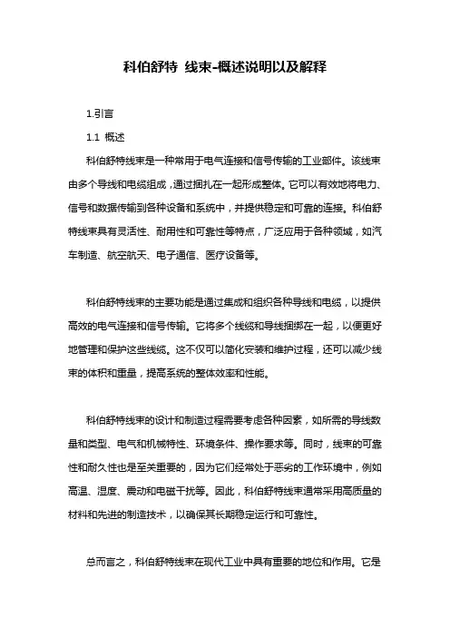 科伯舒特 线束-概述说明以及解释