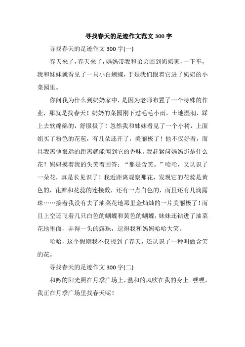 寻找春天的足迹作文范文300字
