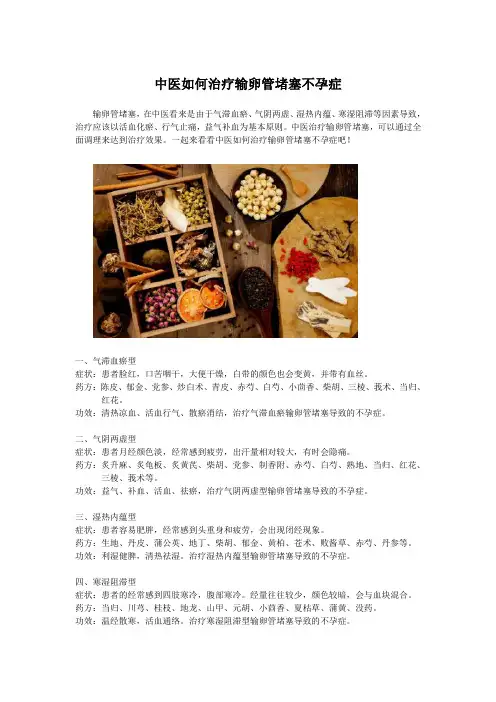 中医如何治疗输卵管堵塞不孕症