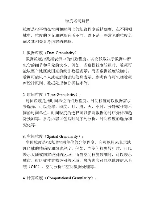 粒度名词解释