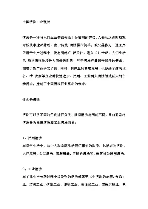 中国清洗行业现状报告