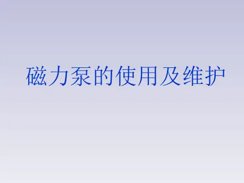 磁力泵的使用与维护