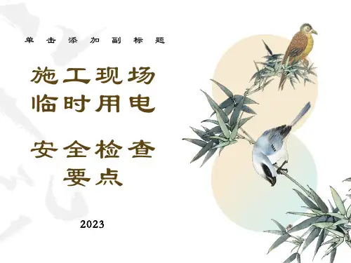 施工现场临时用电安全检查要点