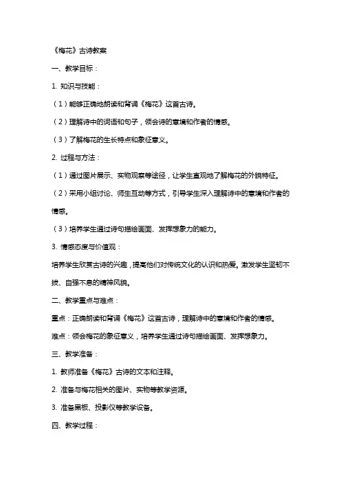 《梅花》古诗教案