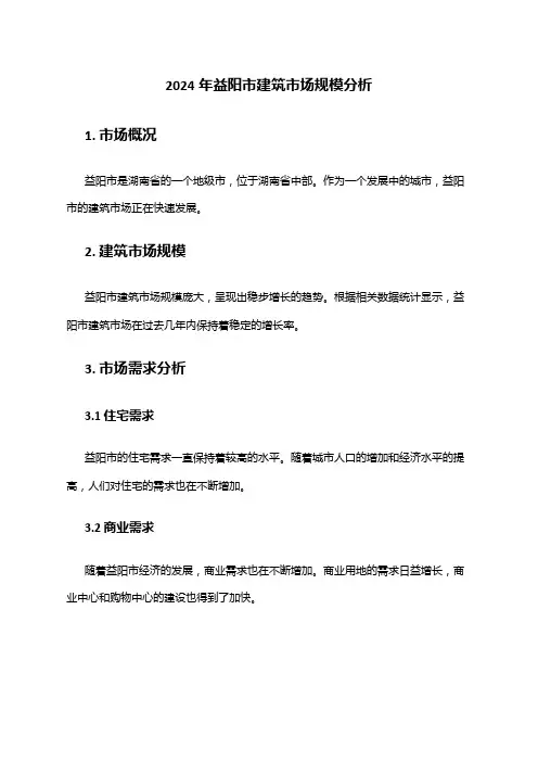 2024年益阳市建筑市场规模分析