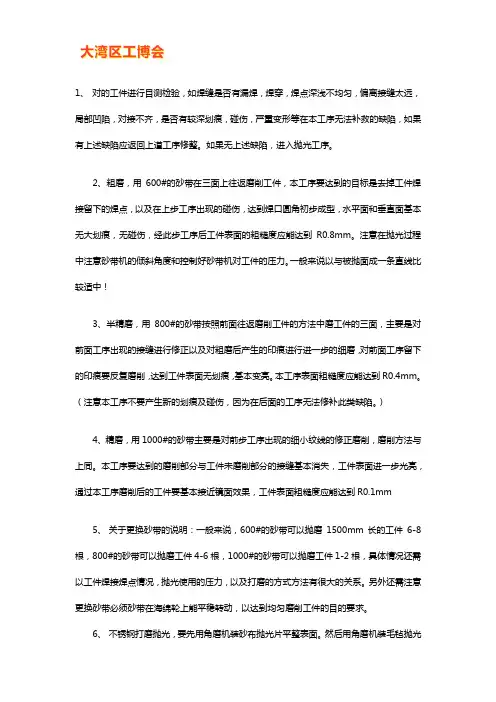不锈钢制品打磨抛光方法与技巧【详细介绍】