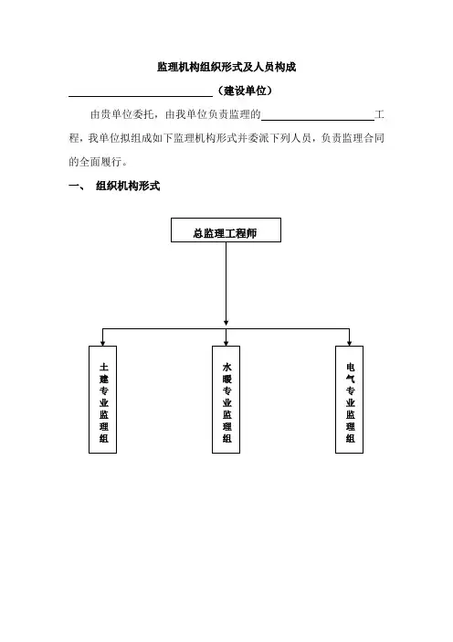 监理机构组织形式及人员构成