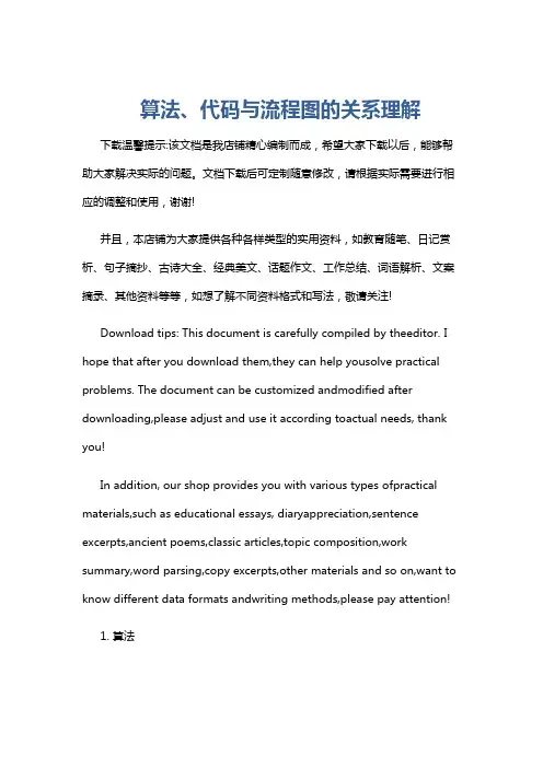 算法、代码与流程图的关系理解