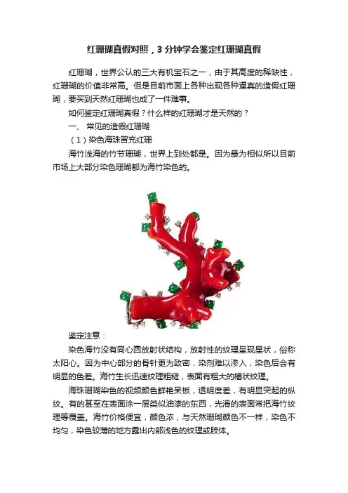 红珊瑚真假对照，3分钟学会鉴定红珊瑚真假