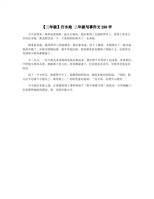 【二年级】打水枪 二年级写事作文250字