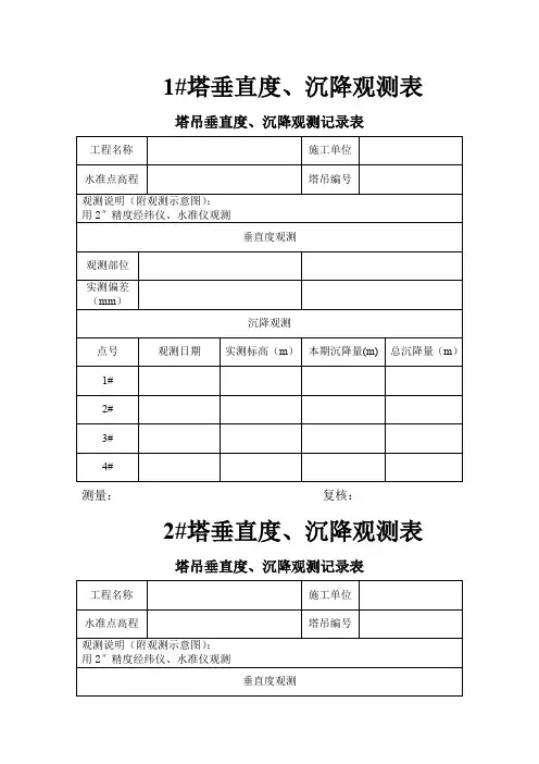 塔吊垂直度、沉降表