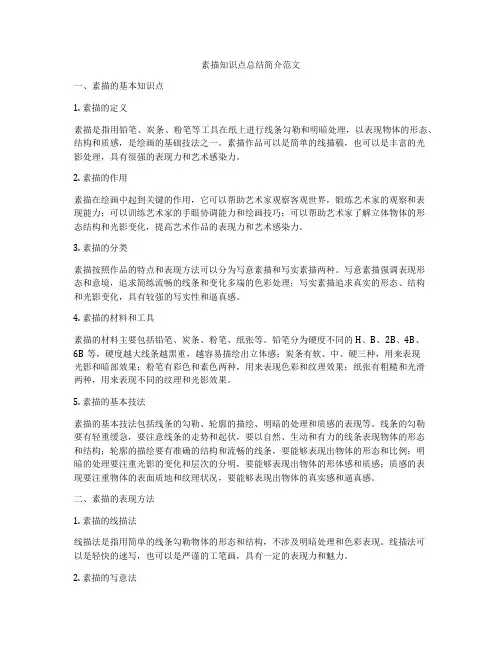 素描知识点总结简介范文