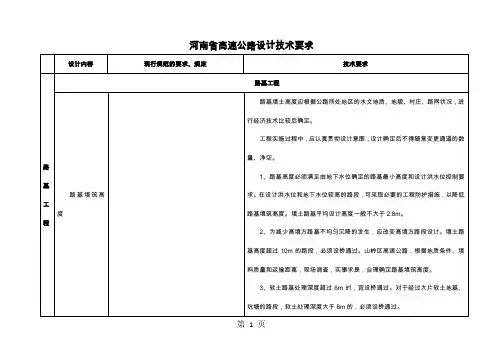 河南省高速公路设计技术要求-43页精选文档