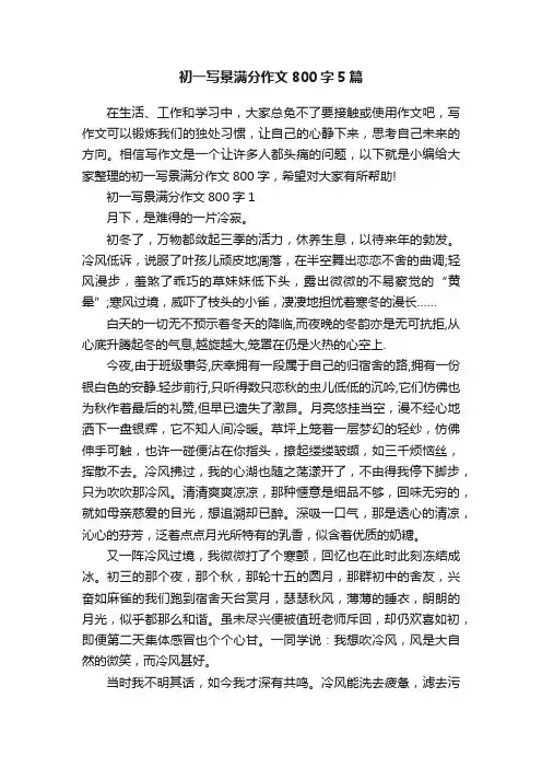 初一写景满分作文800字5篇
