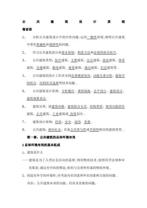公共建筑设计原理重点