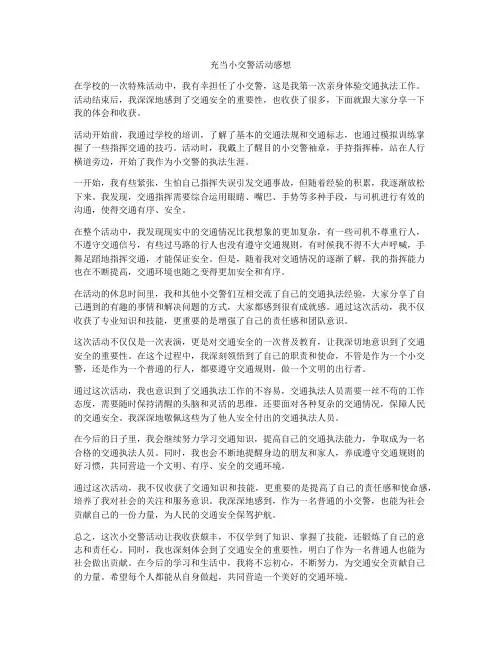 充当小交警活动感想