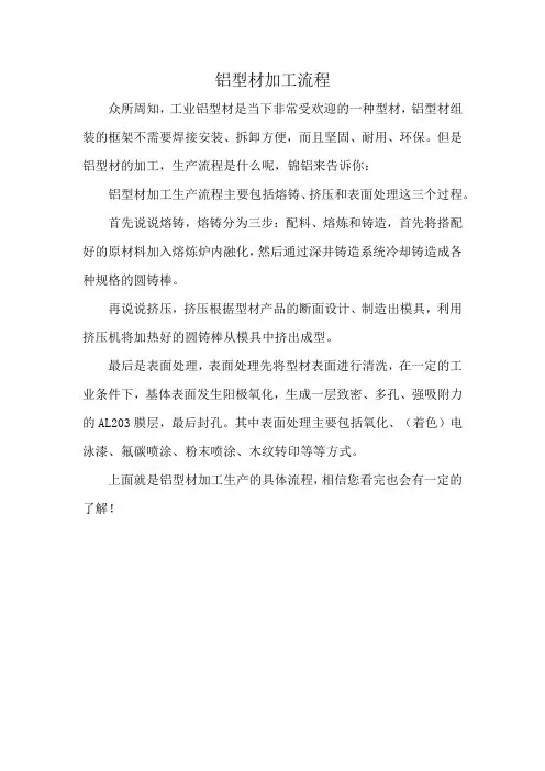 铝型材加工流程