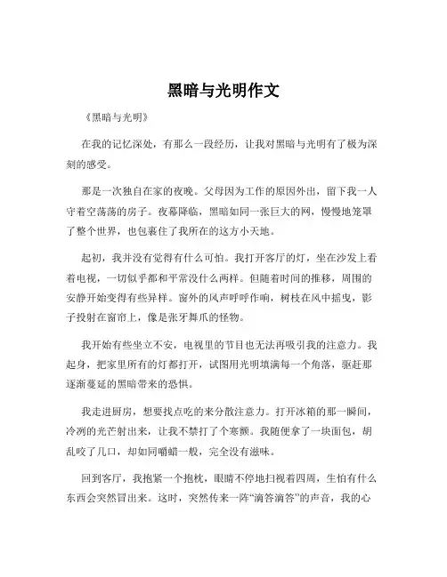黑暗与光明作文