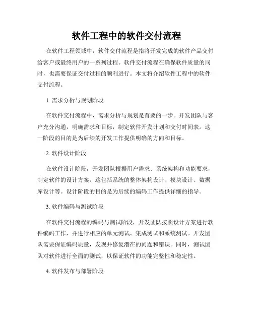 软件工程中的软件交付流程
