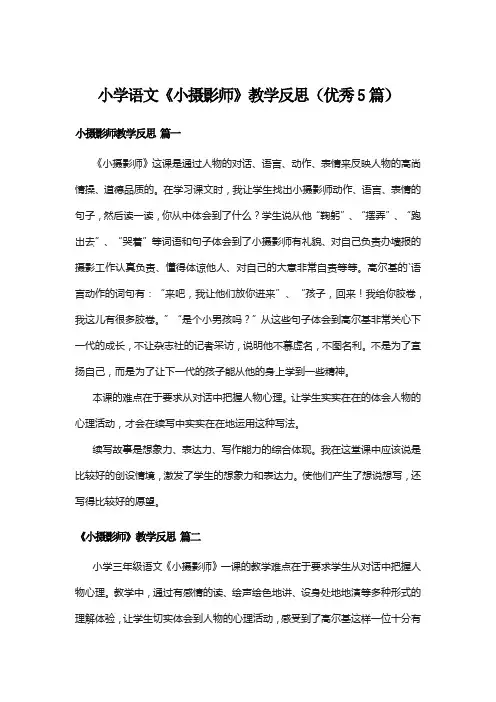 小学语文《小摄影师》教学反思(优秀5篇)