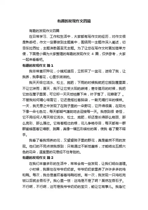 有趣的发现作文四篇