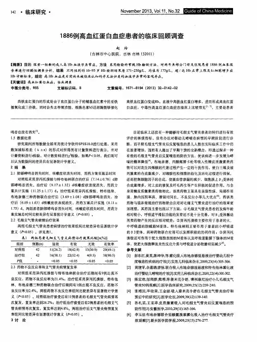 1886例高血红蛋白血症患者的临床回顾调查