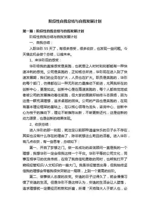 阶段性自我总结与自我发展计划
