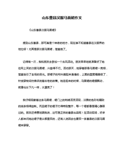 山东曹县汉服马面裙作文