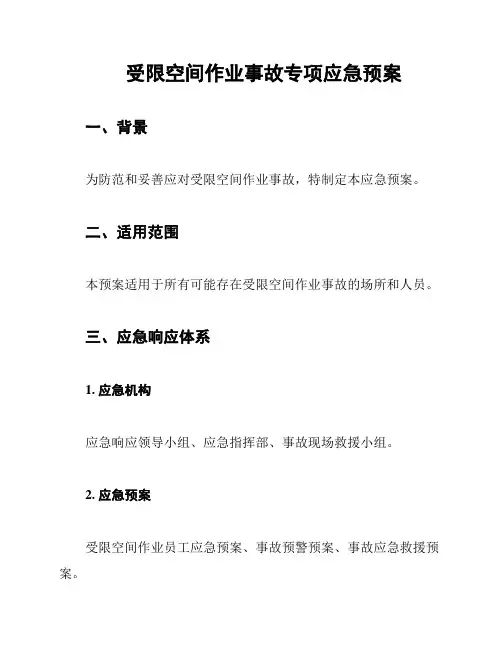 受限空间作业事故专项应急预案