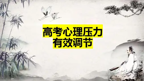 高中三年级(2)班《高考心理压力有效调节》主题班会(21张PPT)课件