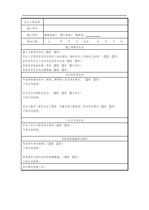 安全旁站监督记录(1)