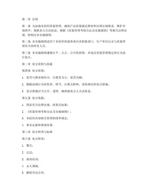 质量管理处分条例实施细则