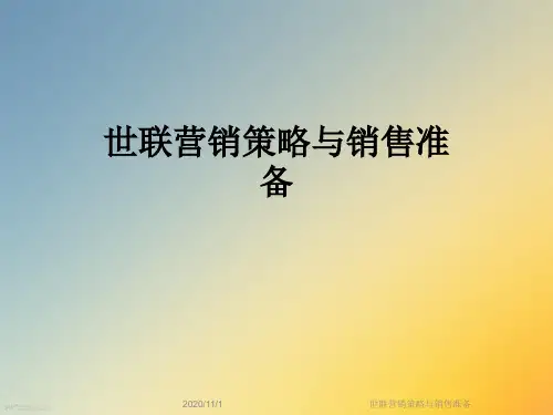世联营销策略与销售准备