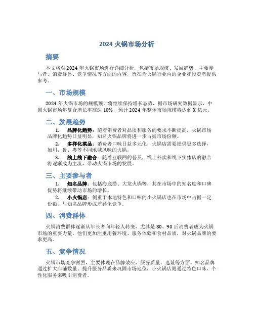 2024火锅市场分析