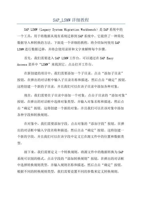 SAP_LSMW详细教程