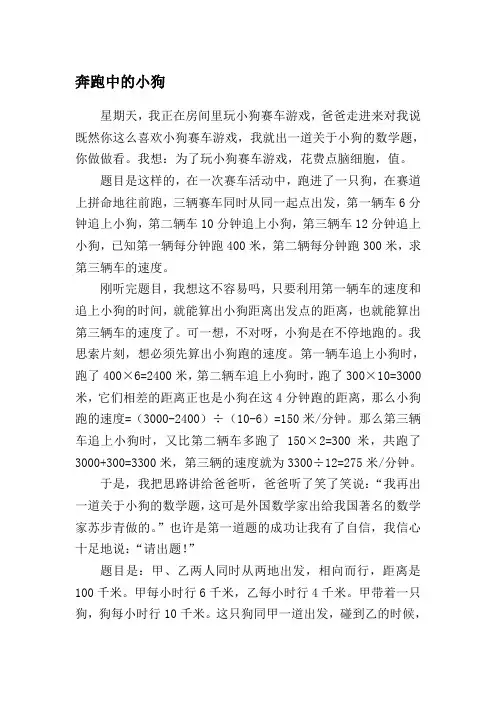 奔跑中的小狗(数学小论文)
