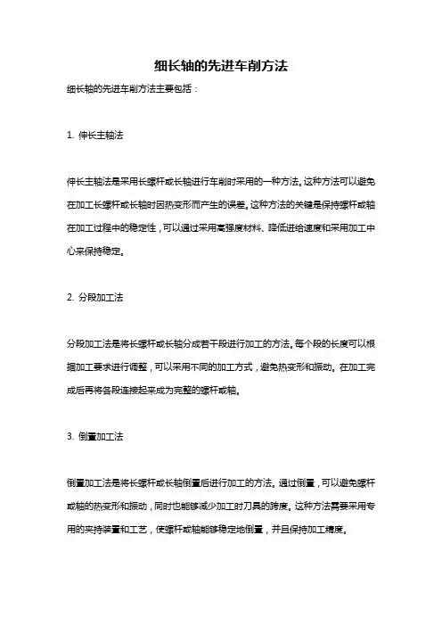细长轴的先进车削方法