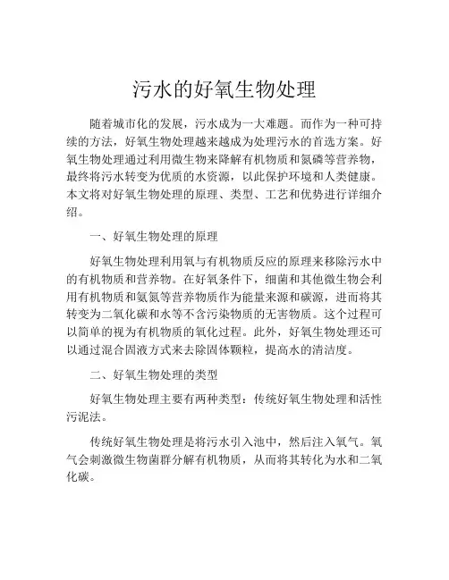 污水的好氧生物处理