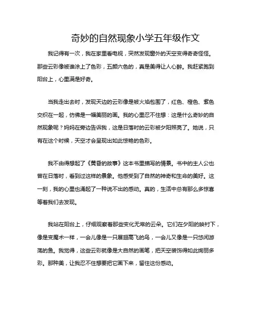 奇妙的自然现象小学五年级作文
