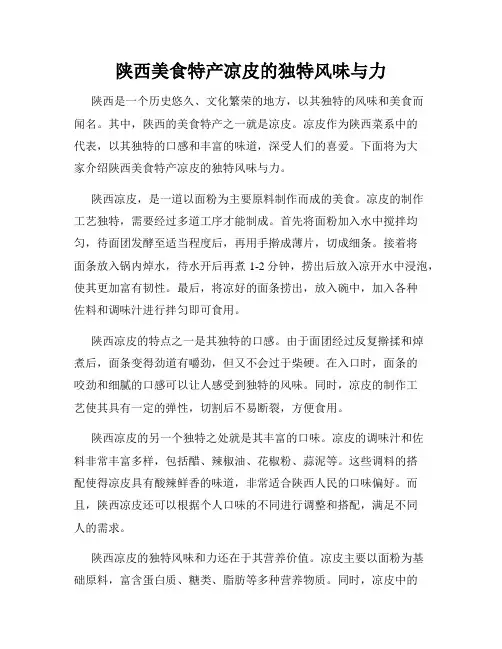 陕西美食特产凉皮的独特风味与力