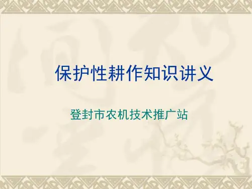 保护性耕作知识讲义-登封