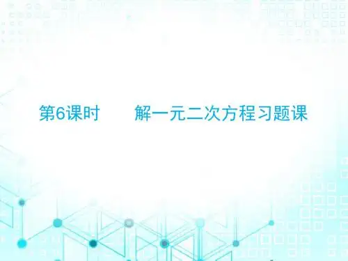 新人教版九年级数学导学案课件:第6课时解一元二次方程习题课