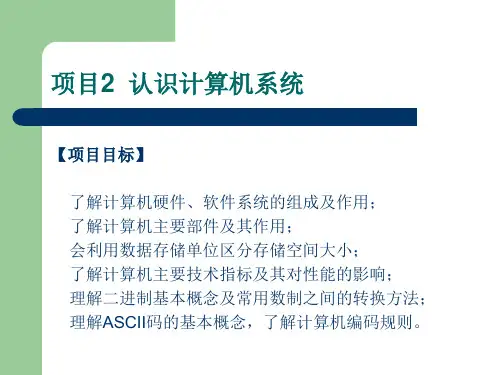 计算机基础知识教学学习PPT认识计算机系统