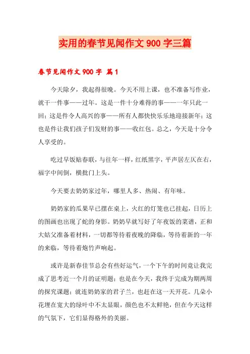 实用的春节见闻作文900字三篇
