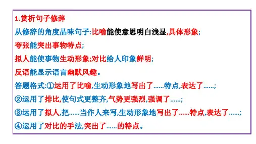 赏析句子(修辞手法、描写方法的作用)