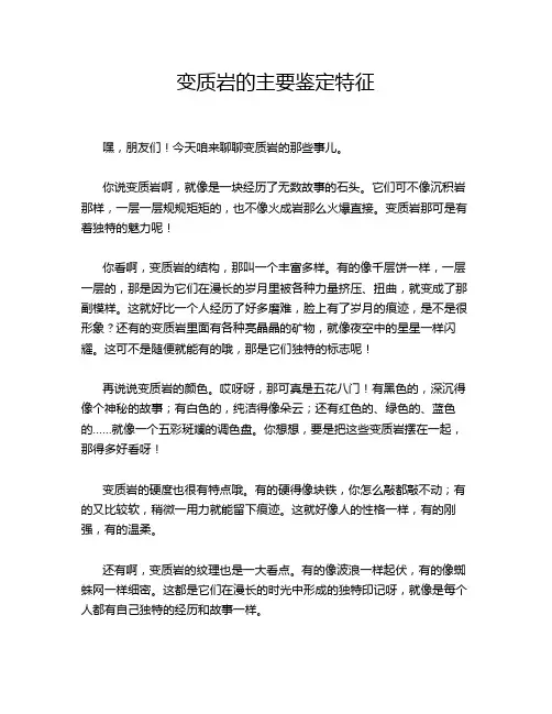 变质岩的主要鉴定特征