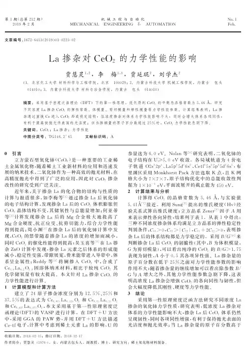 La掺杂对CeO2的力学性能的影响