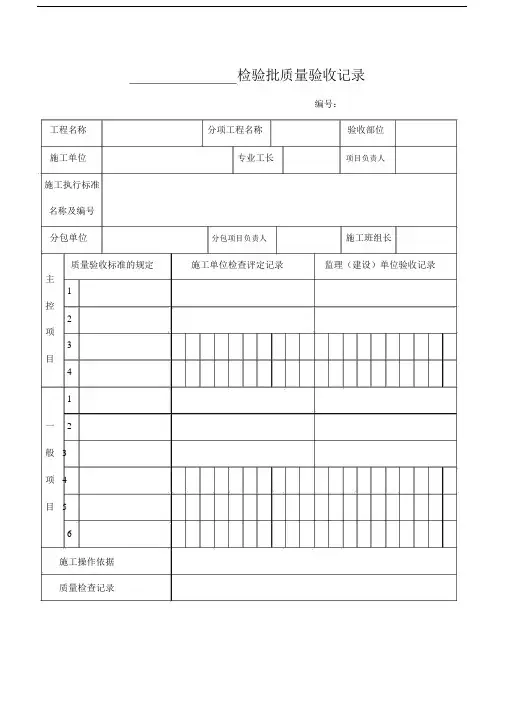 园林绿化检验批质量验收记录表格全套规范标准.doc